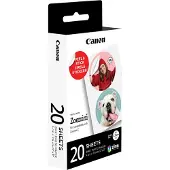 Canon ZINK Fotopapier mit vorgestanzten runden Stickern mit 33 mm Durchmesser, 20 Blatt, 33x33 cm, 20 Blätter, Zoemini Mini, Zoemini S, Box
