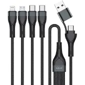 4smarts 541023 USB Kabel A/USB C C/Micro USB-A/Lightning Schwarz - Kabel - Digital/Daten