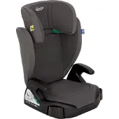 Graco Junior Maxi i-Size R129 Kindersitz, ca. 3,5 bis 12 Jahre (100 bis 150 cm), Kindersitzerhöhung, Armlehnen und Kopfstütze höhenverstellbar, leicht, mit Getränkehalter, grau, Iron
