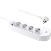 Sygonix SY-5228510 Steckdosenleiste mit Schalter 4fach Weiß Schutzkontakt 1 St.