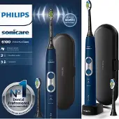 Philips Sonicare ProtectiveClean 4500 HX6830/44 Elektrische Schallzahnbürste, Erwachsener, Schallzahnbürste, Tägliche Pflege, Whitening, Schwarz, Grau, 31000 Bewegungen pro Minute, 2 min