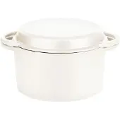 GSW Gusseisentopf 21 cm, 3,8 Liter, weiß, Emaillebeschichtung, Backofengeeignet, für alle Herdarten