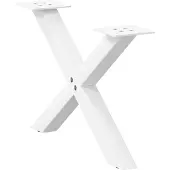 vidaXL Couchtischbeine X-Form 2 Stk. Weiß 50x(30-31) cm Stahl