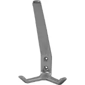 Hermeta Huthaken 0032 zweifach Ausladung 89 mm Aluminium silberfarbig eloxiert Höhe 127 mm