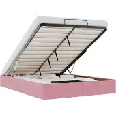 vidaXL Ottoman-Bett ohne Matratze Rosa 140x200 cm Samt