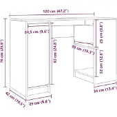 vidaXL Schreibtisch Sonoma-Eiche 120x42x76 cm Holzwerkstoff