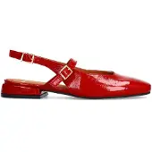 Manfield Rote Slingbacks aus Lackleder | Größe 38