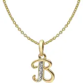 Trendor 41520-B Buchstaben-Anhänger B Gold 333/8K mit vergoldeter Silberkette