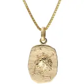 Trendor 15382-08 Löwe Sternzeichen Gold 333 / 8K mit vergoldeter Silberkette