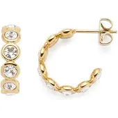 Leonardo 024339 Damen-Ohrringe Cremona Creolen mit Kristallen Goldfarben