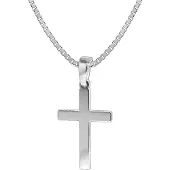 Trendor 35843 Damen Halskette 925 Silber mit Kreuz 21 mm