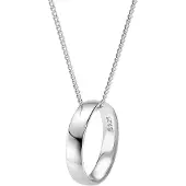 Trendor 15960 Herren-Kette mit Anhänger Silber 925 Freundschaftsring Halskette