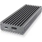 Raidsonic IB-1817M-C31, Type-C USB 3.2 Gen 2 zu PCIe NVMe M.2 2230/2242/2260/2280 SSD Gehäuse mit Schreibschutz, SSD-Gehäuse, M.2, PCI Express 3.0, 10 Gbit/s, USB Anschluss, Grau