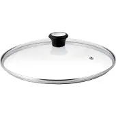 Tefal Glasdeckel, 28 cm, Edelstahlrand, Dampfentweichung, hitzebeständiger Griff