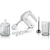 Bosch - Styline Hand Mixer, 500W - MFQ4080 - White/Silver (Accessories Included)
