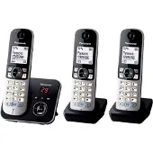 Panasonic KX-TG6823 Strahlungsarmes Schnurlostelefon mit Anrufbeantworter, Rufnummernanzeige, 2 zus?tzliche Mobilteile, 15h Sprechzeit, 7 Tage Standby, Freisprechfunktion, DECT