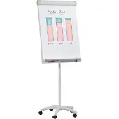 Franken Flipchart PRO Mobil FC41, 5 Rollen, höhenverstellbar, magnethaftend, Ablageschale, Tafel 670 x 950 mm