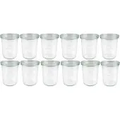 Weck Einmachglas, (Set, 12 tlg.), Mini-Sturzglas, ohne Ringe und Klammern
