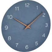 TFA-Dostmann 60.3054.06 Analoge Wanduhr mit Holzzeigern, Quarz, langlebige Batterie, taubenblau, mitteldichte Faserplatte, 297 x 45 x 297 mm (L x B x H)