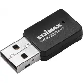 Edimax N300, Kabellos, USB, WLAN, Wi-Fi 4 (802.11n), 300 Mbit/s, Schwarz