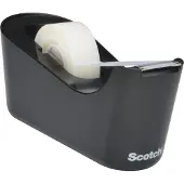 Scotch Klebeband-Abroller C18, Schwarz + Magic Unsichtbares Klebeband, 19 mm x 33 m, incl. 1 Rolle