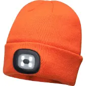 Portwest Wintermütze mit wiederaufladbarer LED Leuchte in Orange