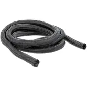 DeLOCK Geflechtschlauch selbstschließend 10 m x 9 mm schwarz, Geflochtener Schlauch, Polyester, Schwarz