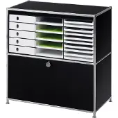 Styro Schubladenbox Styroval Pro, 10 Schubladen, offen, DIN C4, Polystyrol, öko-schwarz