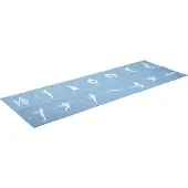 Umbro Faltbare Gymnastikmatte 174 x 62 CM - Yogamatte - Anti-Rutsch - 13 Übungen im Druck - Blau