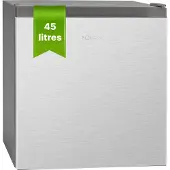 Bomann Mini Kühlschrank 45L mit Gefrierfach, leise Kühlbox klein für Küche Büro Camping und Gaming - Getränkekühlschrank Minibar KB 7245 inox