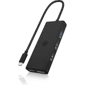 Icy Box IB-DK4011-CPD, 9 in 1 USB Type-C Notebook DockingStation, Kabelgebunden, USB 3.2 Gen 1 (3.1 Gen 1) Type-C, Schwarz, MicroSD (TransFlash), Aluminium, Kunststoff, China
