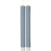 Star Trading LED Wachskerze Flamme Stripe in Blau 2er-Set 0,02W
