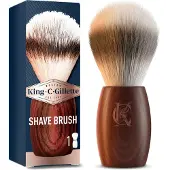 Gillette C. Gillette Beard Care Shaving Brush for Men with Soft Bristles and Wooden Handle - Barber-Level Shaving Experience - Gift for Men