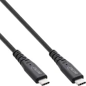 InLine USB4 Kabel, USB-C ST/ST, PD 240W, 8K60Hz, TPE schwarz, 2m, 2 m, USB C, USB C, USB4 Gen 3x2, 40 Gbit/s, Schwarz