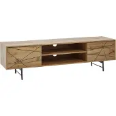 FineBuy Lowboard Holz Eiche-Nachbildung 160x45x40 cm TV-Kommode mit zwei Türen TV-Schrank Hoch Fernsehtisch Fernsehschrank Modern Fernsehkommode Wohnzimmer