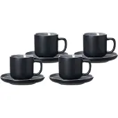 Ritzenhoff & Breker JASPER Espressotasse mit Untertasse 100 ml 4er Set schwarz