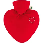 Hugo Frosch Wärmflasche Herz 1 l Veloursbezug rot St