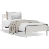 vidaXL Massivholzbett ohne Matratze Weiß 75x190 cm Kiefernholz