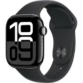 Apple Watch Series 10 Aluminium 42 mm (2024) | GPS | diamantschwarz | Sportarmband M/L | Schwarz