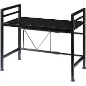 En.casa Mikrowellenregal 'Sorsele' Küchenregal 1 Ebene verstellbar Metall Schwarz