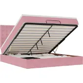 vidaXL Ottoman-Bett mit Matratzen & LEDs Rosa 180x200 cm Samt