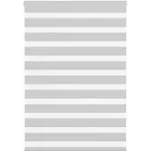 vidaXL Doppelrollo Hellgrau 100x100 cm Stoffbreite 95,9 cm Polyester