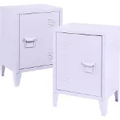 En.casa Nachtschrank Inari 2er Set Türgriff rechts und links Lila