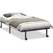 vidaXL Bettgestell ohne Matratze Klappbar Schwarz 100x190 cm Stahl