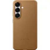 Samsung Original Galaxy S25 Hülle - Kunstleder - Backcover/Hard Case - Gold