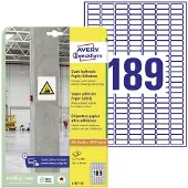 Avery Etiketten L7871-20, stark haftend, geeignet für Inkjet-& Laserdrucker, 25,4 x 10 mm, 3780 Stück/20 A4-Bogen, 100 % FSC-Papier, weiß