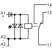Wago 789-304 Relaismodul,Eingangsnennspannung DC 24 V,1 Wechsler,grau 789304