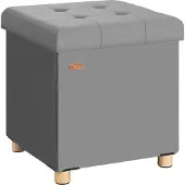 Casaria Sitzhocker mit Stauraum Samt Anthrazit