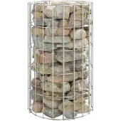 vidaXL Gabionen-Säule Rund Verzinkter Stahl Ø30x50 cm
