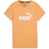 Puma Ess Logo Kurzarm-t-shirt Orange M Damen Orange M